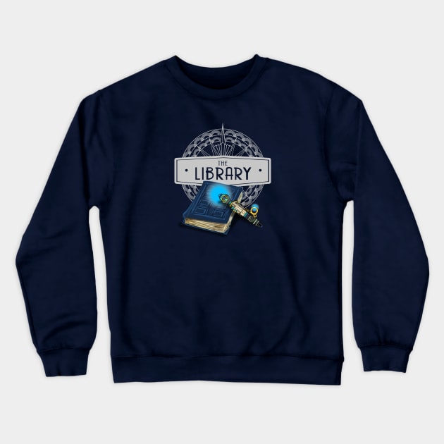 THE LIBRARY SMALLER VERSION Crewneck Sweatshirt by KARMADESIGNER T-SHIRT SHOP